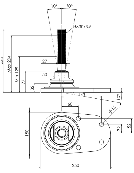 Machine foot HXJCFE150(s)-HXE30150