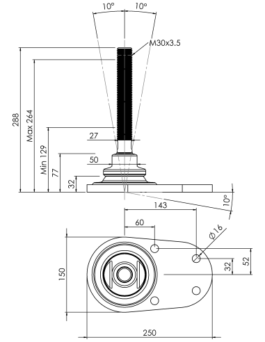Machine foot HXJCFE150(s)-HXE30210