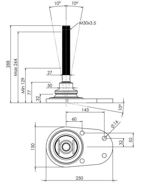 Machine foot HXJCFE150(s)-HXE30210