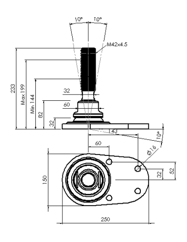 Machine foot HXJCFE150(s)-HXE42150