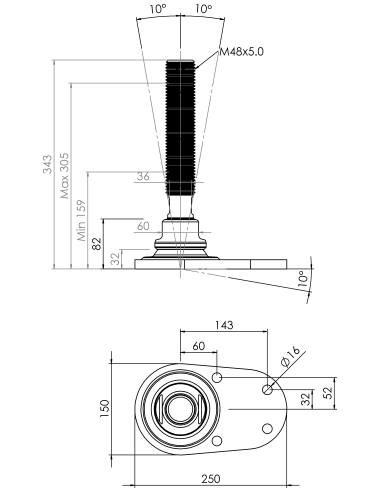 Machine foot HXJCFE150(s)-HXE48260