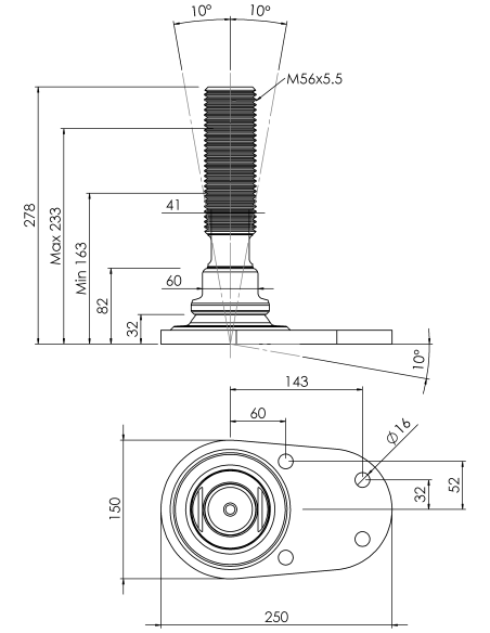 Machine foot HXJCFE150(s)-HXE56200