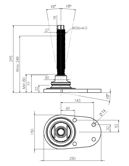 Machine foot HXJCFEHEX150(s)-HXEH36210