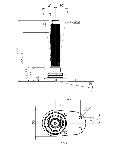 Machine foot HXJCFEHEX150(s)-HXEH56260