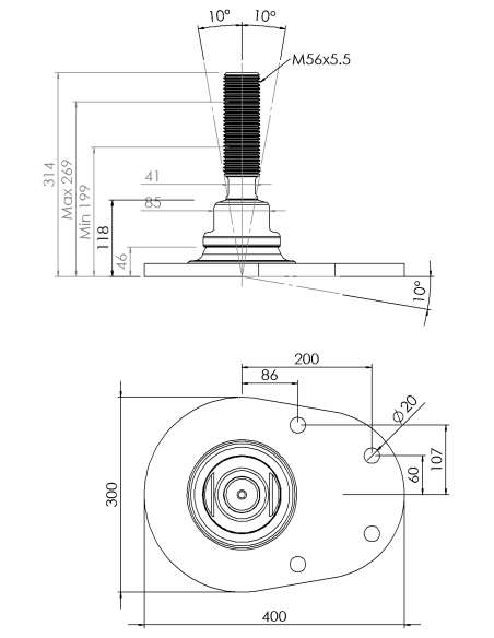 Machine foot HXJCFE300(l)-HXE56200