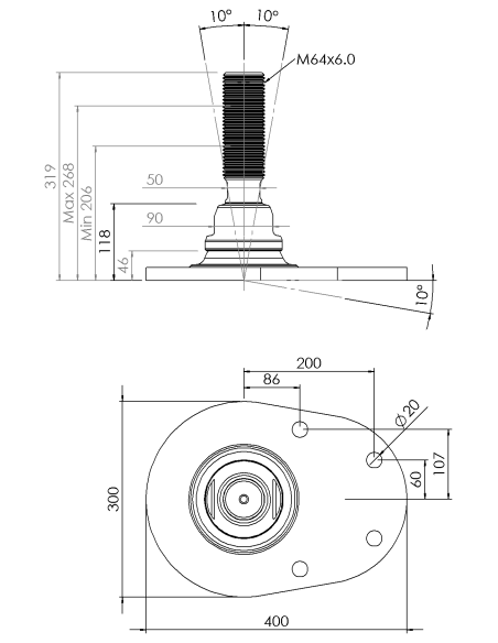 Machine foot HXJCFE300(l)-HXE64200