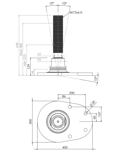 Machine foot HXJCFE300(l)-HXE72310