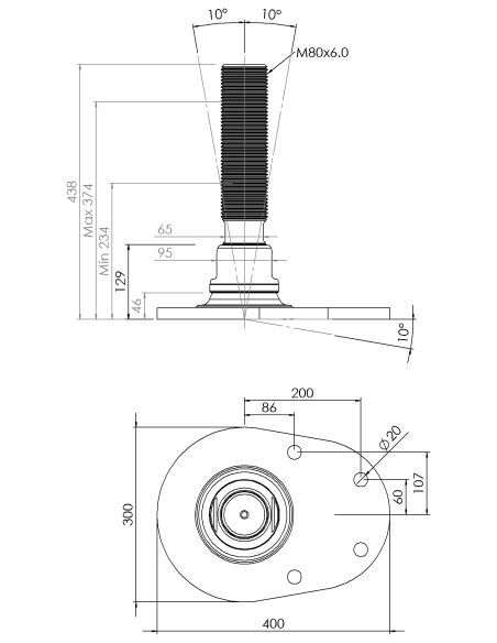 Machine foot HXJCFE300(l)-HXE80310