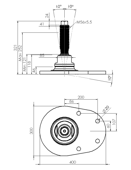 Machine foot HXJCFEHEX300(l)-HXEH56200