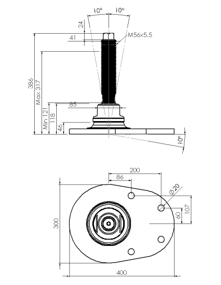 Machine foot HXJCFEHEX300(l)-HXEH56260