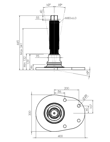 Machine foot HXJCFEHEX300(l)-HXEH80310