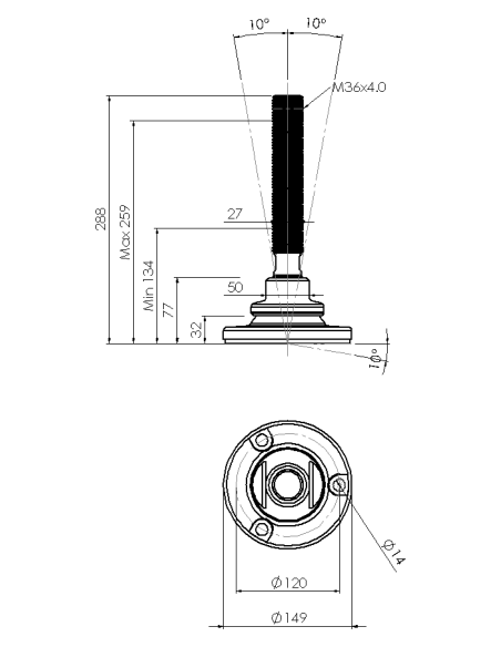 Machine foot HXJE150(s)-HXE36210