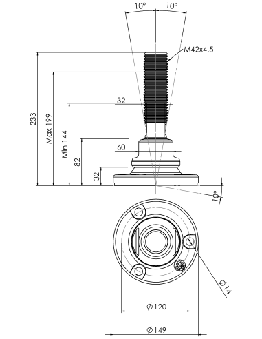 Machine foot HXJE150(s)-HXE42150