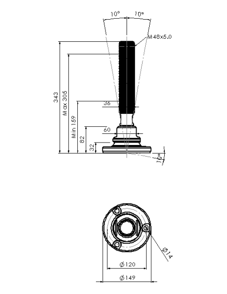 Machine foot HXJE150(s)-HXE48260