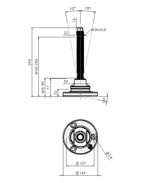 Machine foot HXJEHEX150(s)-HXEH30210