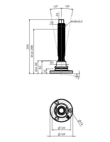 Machine foot HXJEHEX150(s)-HXEH48260