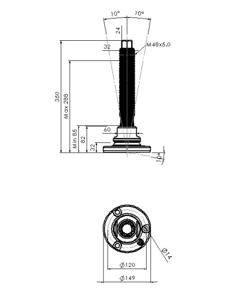 Machine foot HXJEHEX150(s)-HXEH48260
