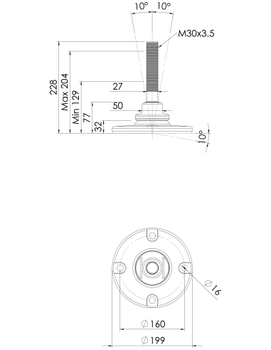 Machine foot HXJE200(s)-HXE30150
