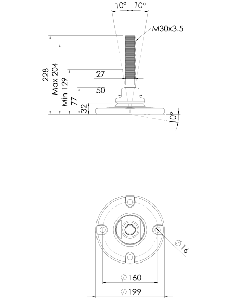 Machine foot HXJE200(s)-HXE30150