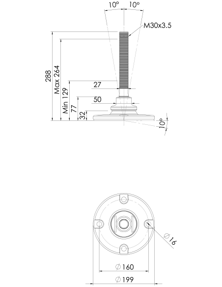 Machine foot HXJE200(s)-HXE30210