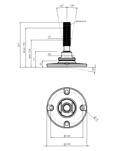Machine foot HXJE200(s)-HXE36150