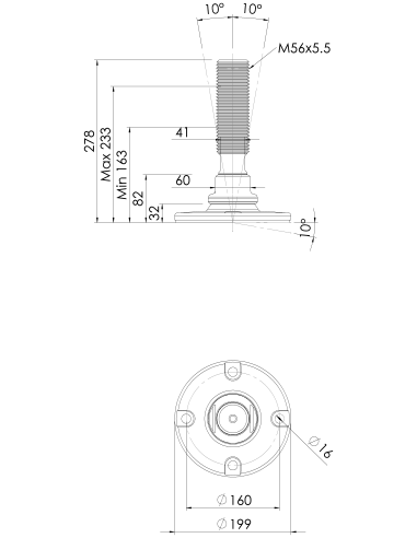 Machine foot HXJE200(s)-HXE56200