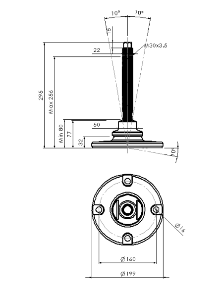 Machine foot HXJEHEX200(s)-HXEH30210