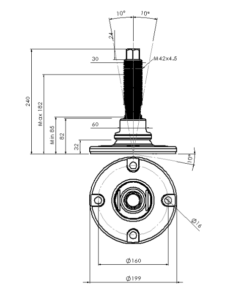 Machine foot HXJEHEX200(s)-HXEH42150