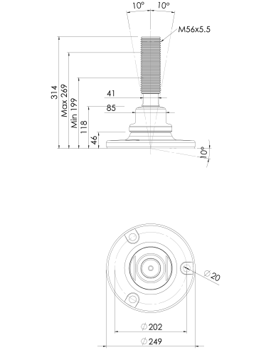 Machine foot HXJE250(l)-HXE56200
