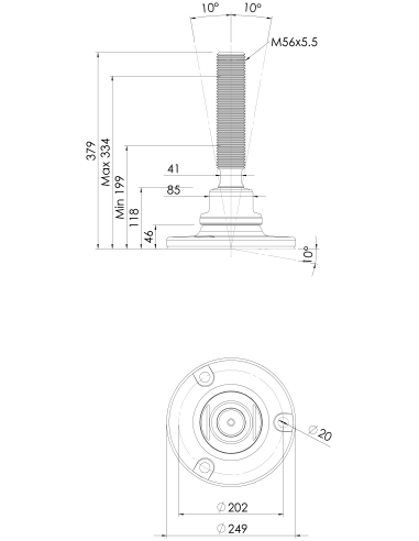 Machine foot HXJE250(l)-HXE56260