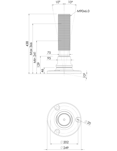 Machine foot HXJE250(l)-HXE90310