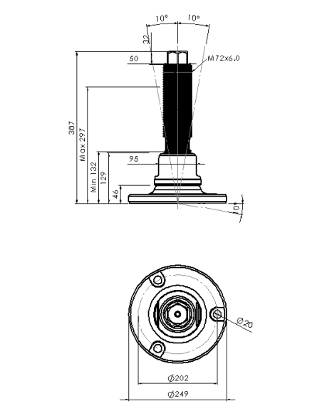 Machine foot HXJEHEX250(l)-HXEH72250
