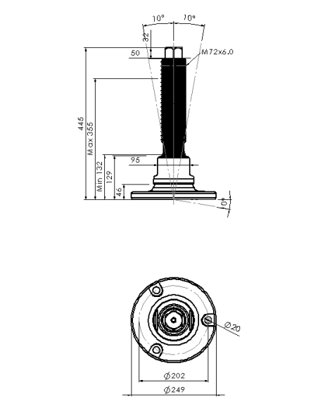Machine foot HXJEHEX250(l)-HXEH72310