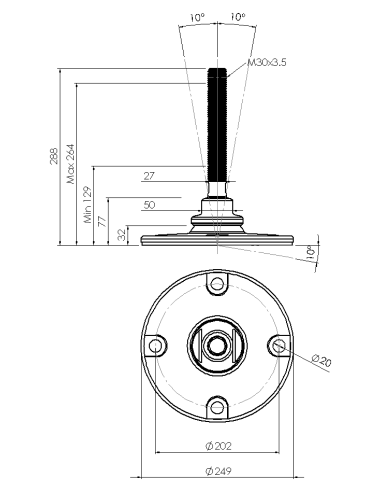 Machine foot HXJE250(s)-HXE30210