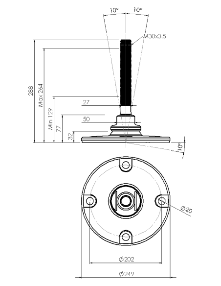 Machine foot HXJE250(s)-HXE30210