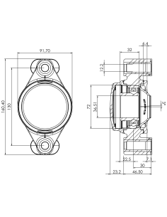 Bearing house XB2FC72(White)-SSB1 7/16"(Front)-CM(White)-OS(White) 2