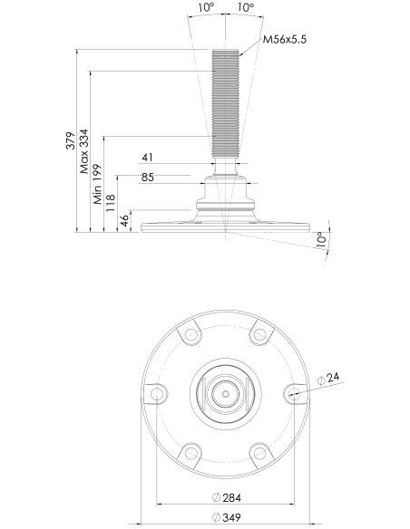 Machine foot HXJE350(l)-HXE56260