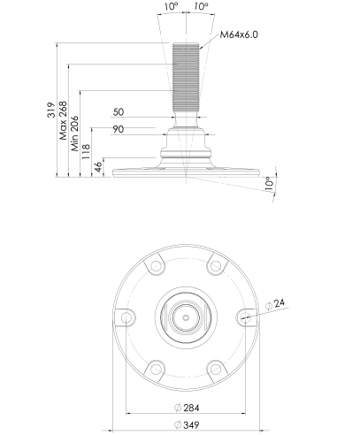Machine foot HXJE350(l)-HXE64200