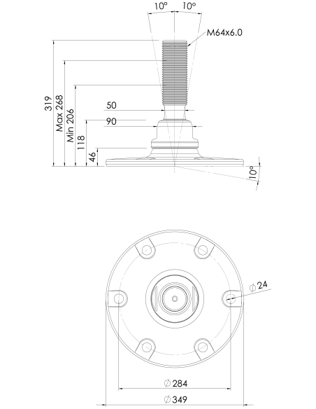 Machine foot HXJE350(l)-HXE64200