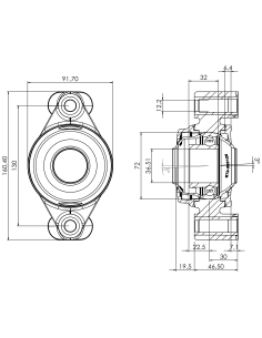Bearing house XB2FC72(Blue)-SSB1 7/16"(Front)-OM(Blue)-OS(Blue) 2