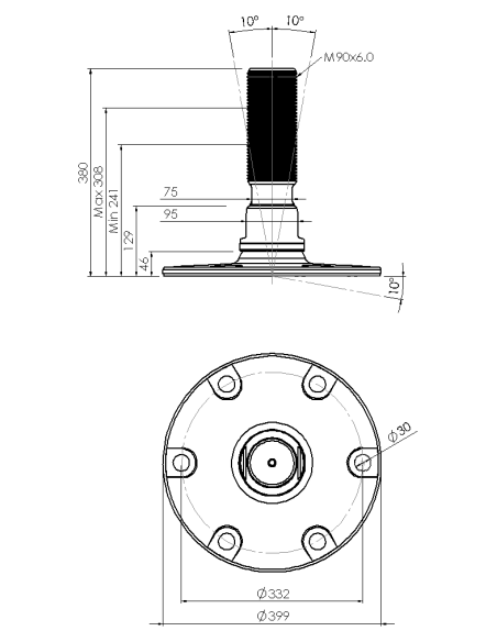 Machine foot HXJE400(l)-HXE90250