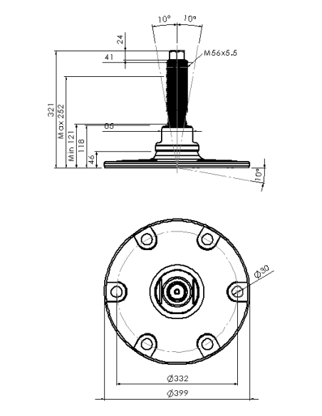 Machine foot HXJEHEX400(l)-HXEH56200
