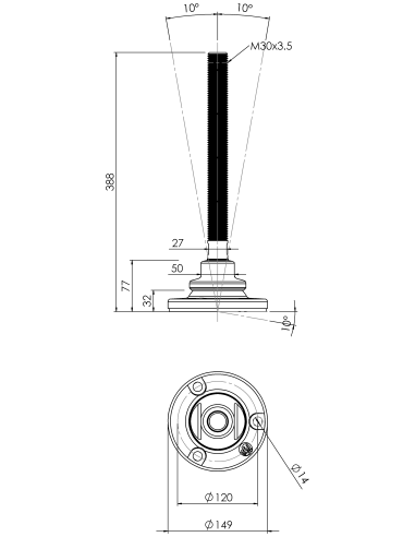 Machine foot HXJE150(s)-HXE30310