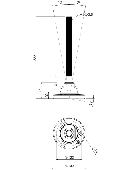 Machine foot HXJE150(s)-HXE30310