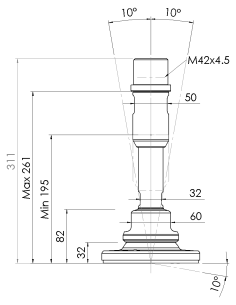 Maskinsko XHJSE150(s)-XHJSE42210-RHOXS4285-TIR60.3-52.2-M42 2