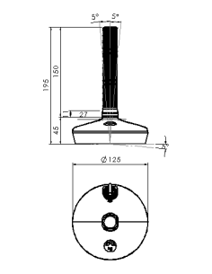 Machine foot HXW125-24-150-PR6251-33L 2