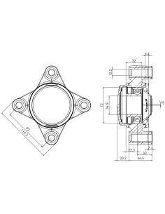 Bearing house XB4FC72(White)-SSB1 7/16"(Front)-CM(White)-OS(White) 2